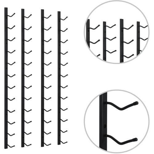 Zidni stalci za vino za 12 boca 2 kom crni željezni slika 25