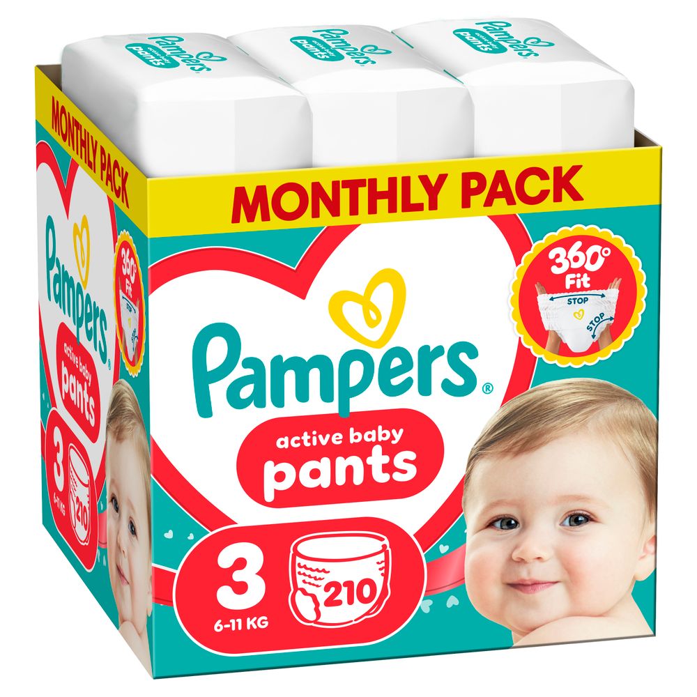 Pampers Active Baby Pants pelene gaćice mjesečno pakovanje slika 1