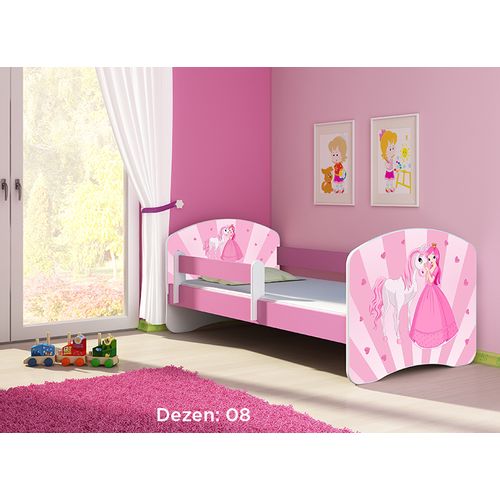 Deciji krevet ACMA II 140x70 + dusek 6 cm PINK8 slika 1