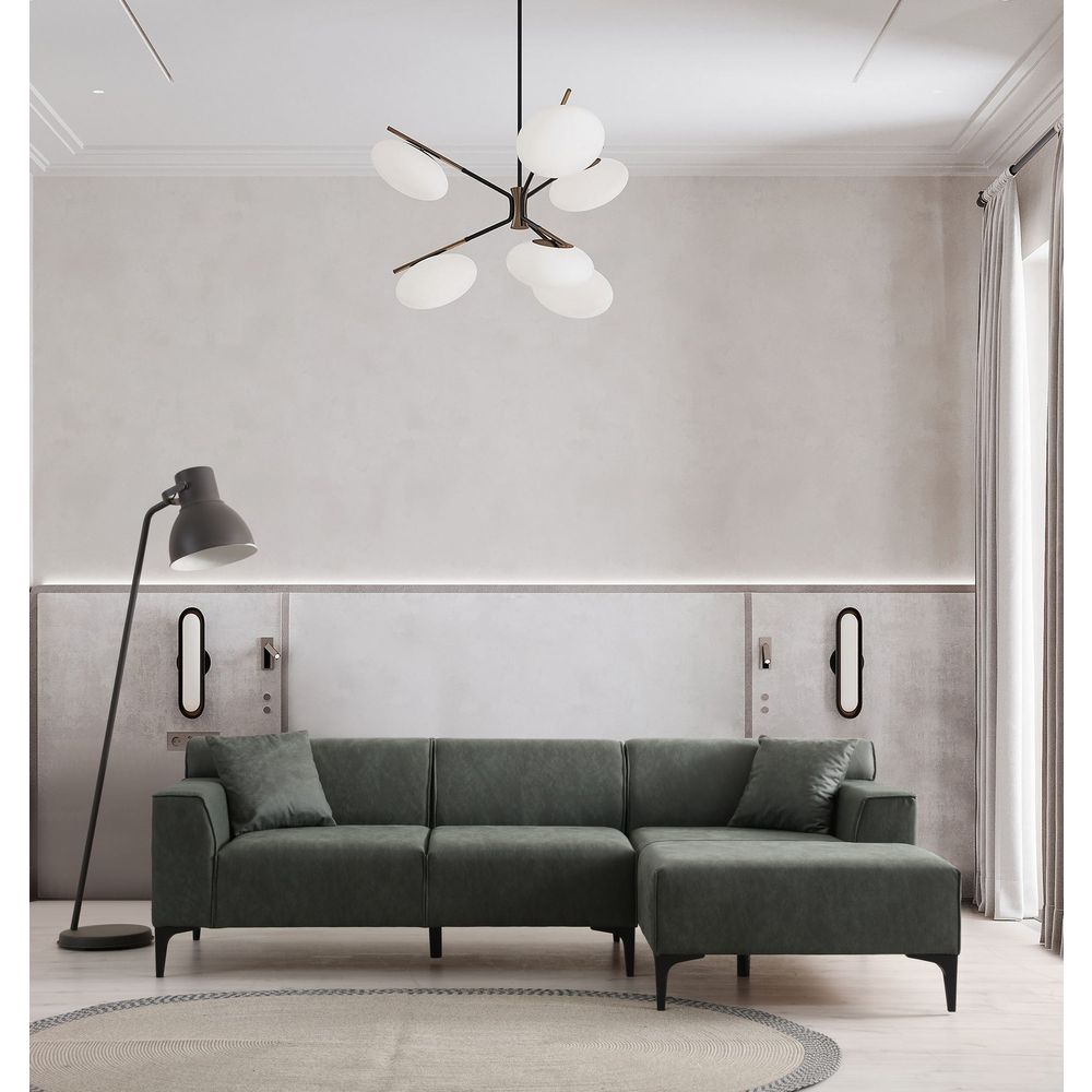 Ugaona sofa New Petra R - Zelena slika 2