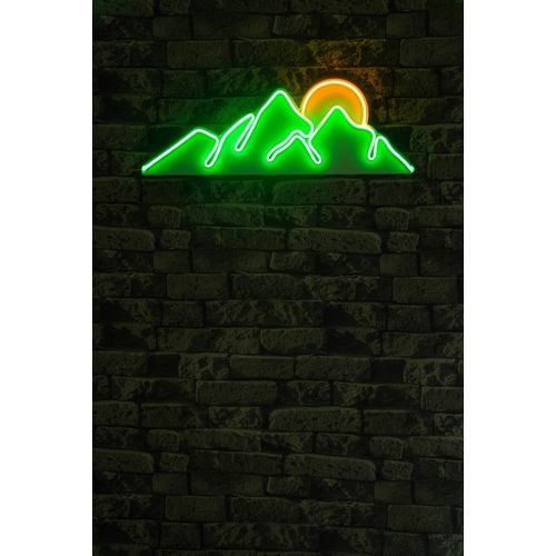 Wallity Ukrasna plastična LED rasvjeta, Mountain - Green, Yellow slika 2