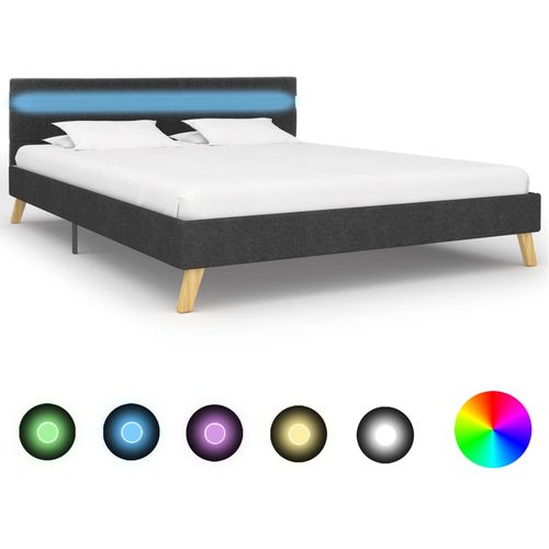 Okvir za krevet od tkanine LED tamnosivi 120 x 200 cm slika 18
