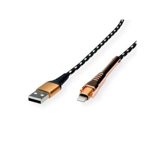 Secomp Roline GOLD Lightning to USB Cable for iPhone, iPod, iPad, with Smartphone support function, 1 m slika 1