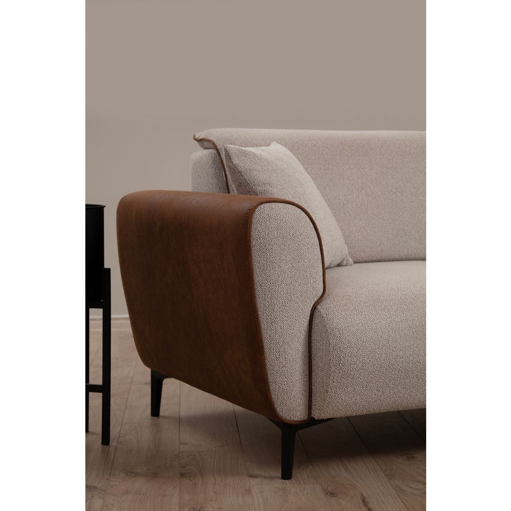 Ugaona Sofa na Razvlačenje Aren Right - Bež, Cimet Bež slika 3