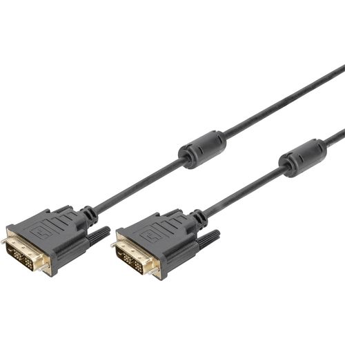 Digitus DVI priključni kabel DVI-D 18+1-polni utikač, DVI-D 18+1-polni utikač 2.00 m crna AK-320100-020-S mogućnost vijčanog spajanja, s feritnom jezgrom DVI kabel slika 3