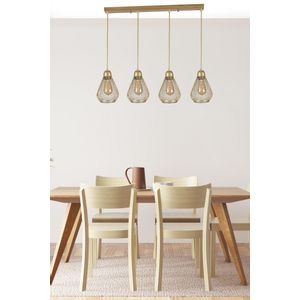 Armut 4 Lü Sıralı Eskitme Sarkıt Gold Chandelier