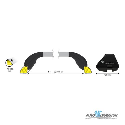 KROVNI NOSACI "SNAP-FIT"ALU SIPKE SET 80-110CM TELESKOPSKE MAX NOSIVOST 100KG slika 7