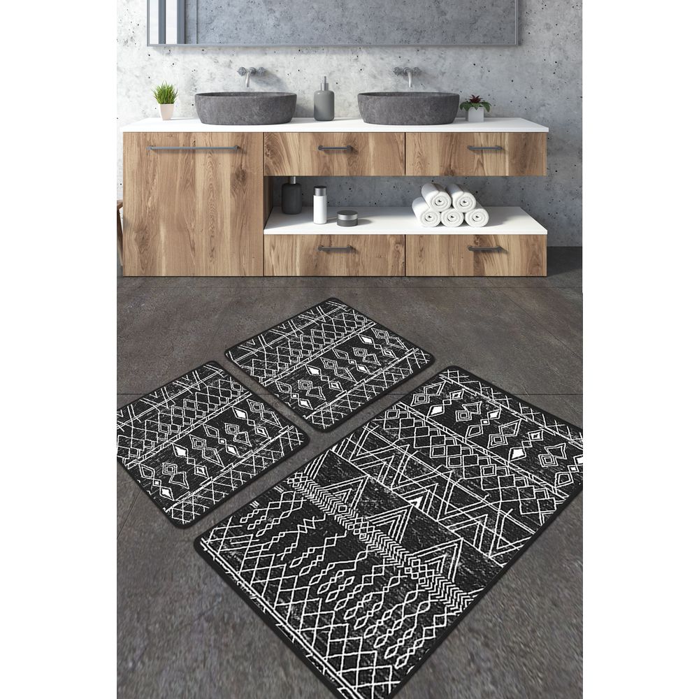 Set Kupatilskih Prostirki Straordinario Black Djt (2 Komada) slika 1