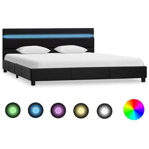 Okvir za krevet od umjetne kože s LED svjetlom crni 160x200 cm slika 33