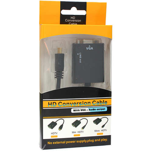 Adapter mini HDMI na VGA (Audio) JWD-HDMI10 crni slika 3