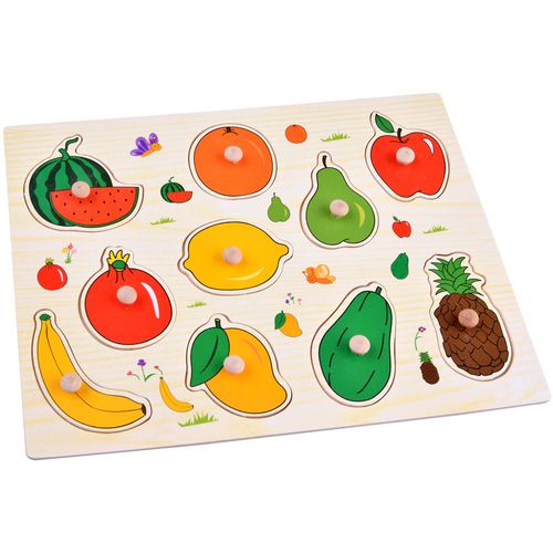 Drvena ploča slagalica voće 10 elemenata slika 5