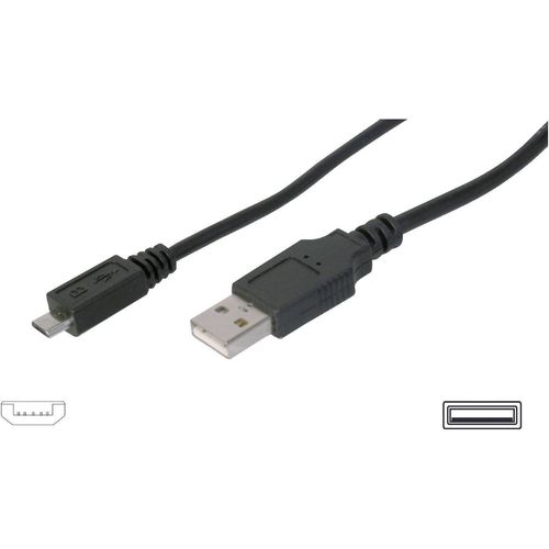 Digitus USB kabel USB 2.0 USB-A utikač, USB-Micro-B utikač 3.00 m crna  AK-300110-030-S slika 2