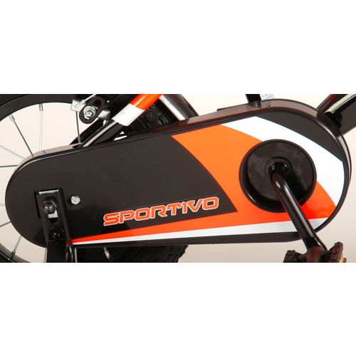 Volare Sportivo dječji bicikl 12" s dvije ručne kočnice crno-narančasti slika 6