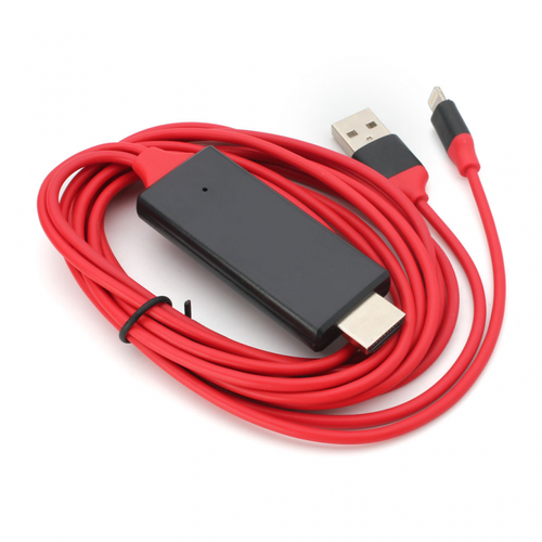 Kabl lightning na HDMI USB 2m crveni slika 1