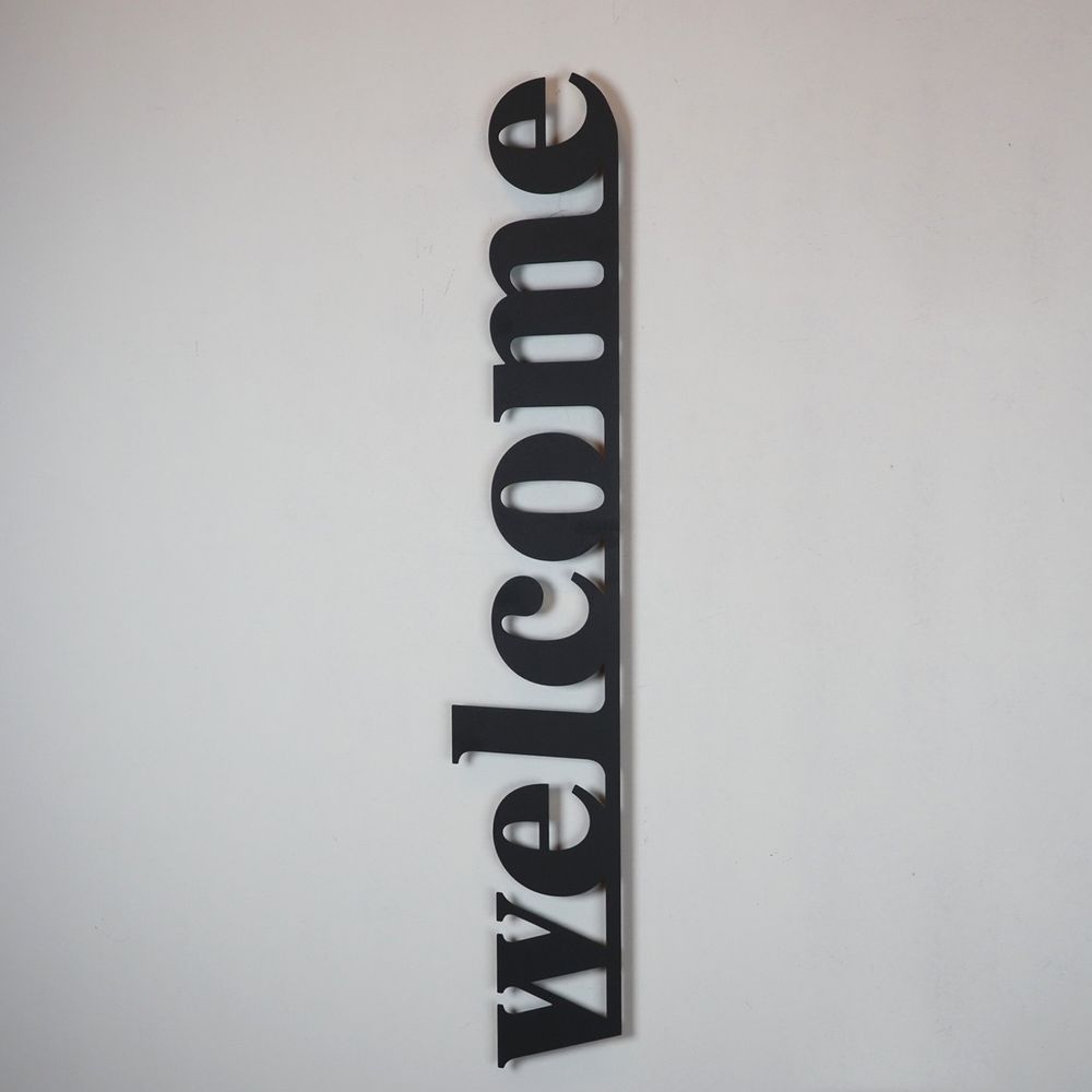 Dekorativni Metalni Zidni Ukras Welcome - APT490MS Crni slika 2
