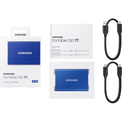 Samsung MU-PC500H/WW Portable SSD 500GB, T7, USB 3.2 Gen.2 (10Gbps), [Sequential Read/Write : Up to 1,050MB/sec /Up to 1,000 MB/sec], Blue slika 6