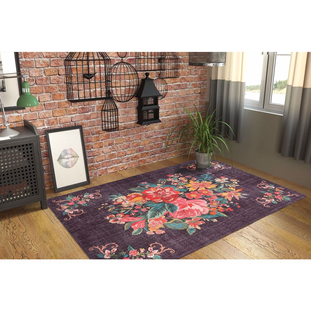 Soul Chenille - Crni AL 305 Višebojni Hodnički Tepih (75 x 150 cm) slika 1