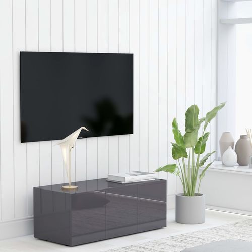 TV ormarić visoki sjaj sivi 80 x 34 x 30 cm od iverice slika 41