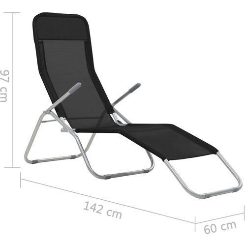 Sklopive ležaljke za sunčanje od tekstilena 2 kom crne slika 14