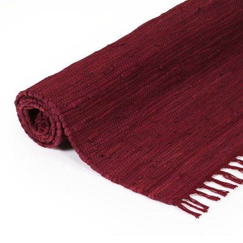 Ručno tkani tepih Chindi od pamuka 120 x 170 cm bordo slika 21