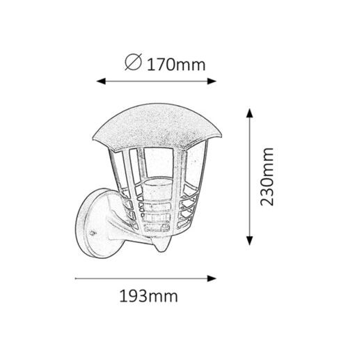 Rabalux Marseille spoljna zidna lampa E27 60W IP44 crna Spoljna rasveta slika 2