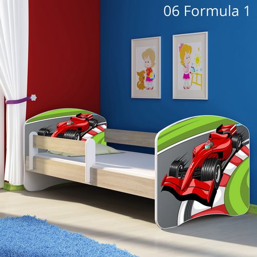 Dječji krevet ACMA s motivom, bočna sonoma 140x70 cm - 06 Formula 1 slika 1