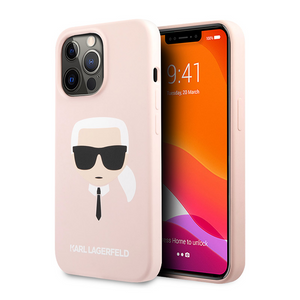 Torbica Karl Lagerfeld Hc Silicone Karl Head za iPhone 13 Pro 6.1 svetlo roze (KLHCP13LSLKHLP)