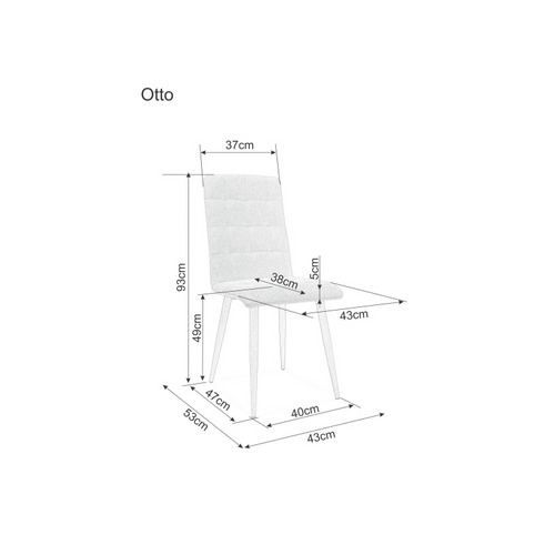 Stolica Otto BIJELA-siva slika 2