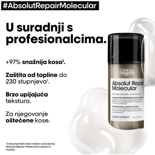 L'Oréal Professionnel Paris Serie Expert Absolut Repair Molecular Leave in Maska 100ml slika 15