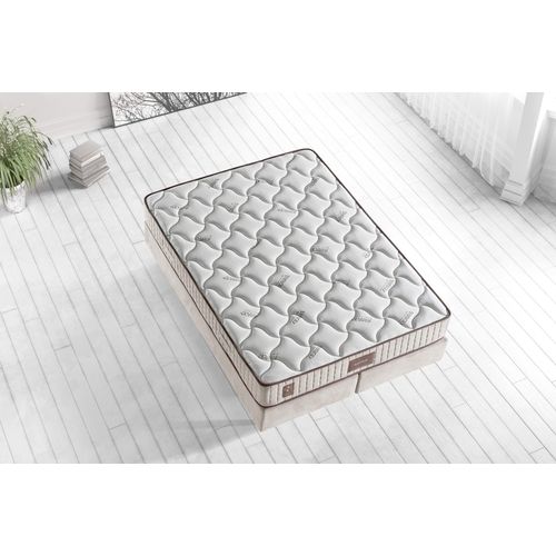 Woody Fashion Madrac, Bijela boja Bež Smeđa, Bamboo 180x200 cm Double Size Middle Firm Mattress slika 4