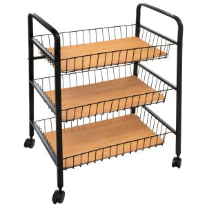 Five kuhinjska kolica nera 52x39x70cm bambus/metal crna