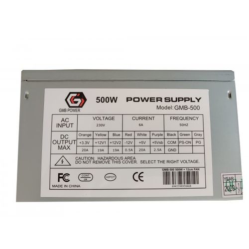 GMB-500-12 bez kutije **Gembird napajanje 500W 12cm FAN, 20+4pin, 4pin12V, 2xSATA 2xIDE 4-pin (1065) slika 2