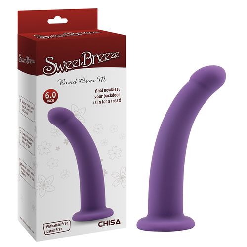 Ljubicasti silikonski dildo bez testisa Bend Over slika 1