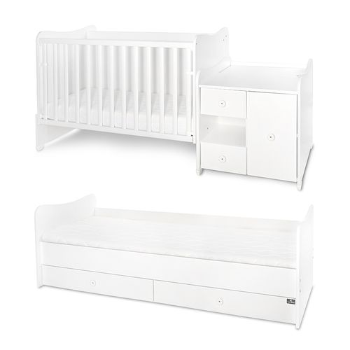 LORELLI MiniMAX Modularni krevetić 4in1 s Mehanizmom Ljuljanja White 190x72 cm slika 14