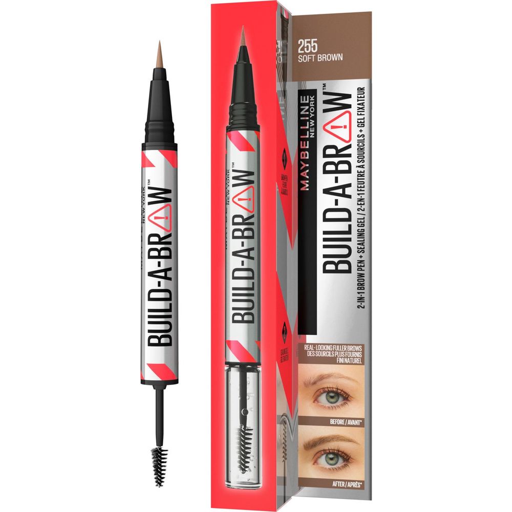 Maybelline New York Build-A-Brow 2 u 1 Olovka i gel za obrve fiksiranje 255 soft brown 4ml slika 1