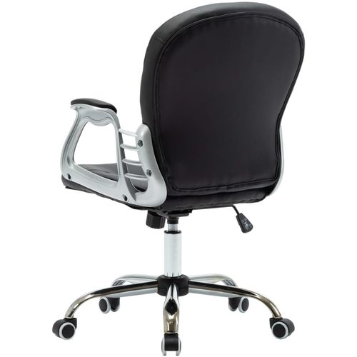 Okretna uredska stolica od umjetne kože crna slika 7