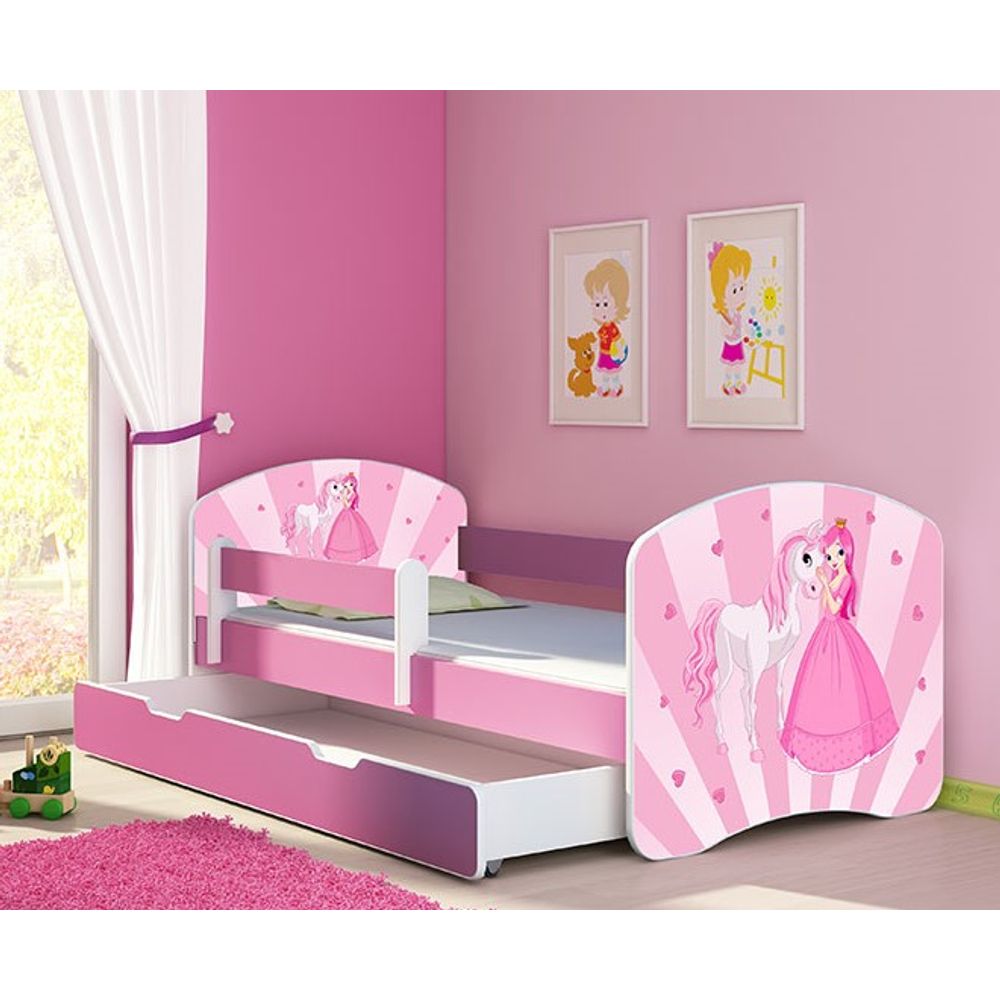 ACMA Dječiji krevet Acma II sa ladicom Pink - 180x80cm - Dezen 08 slika 1