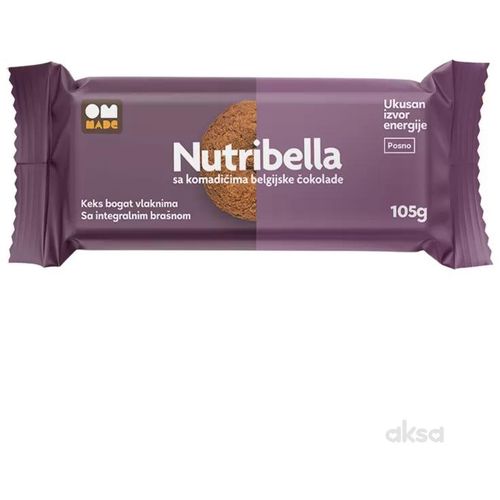 OM Made Nutribella keks belgijska čokolada 105g slika 1