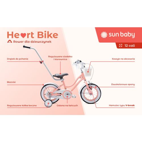 Dječji bicikl 12" Heart Bike boja breskve slika 8