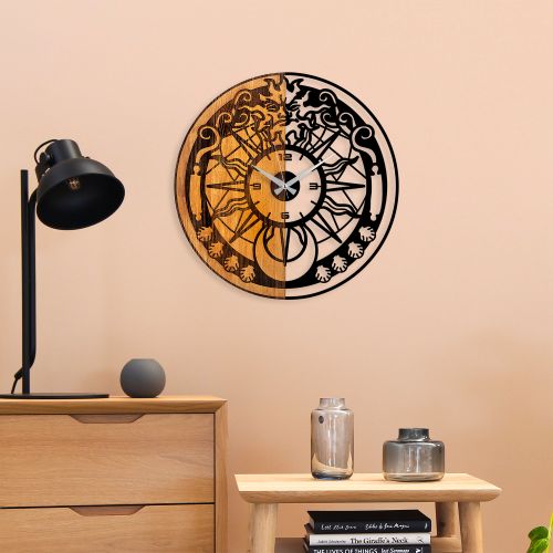 Wallity Ukrasni drveni zidni sat, Wooden Clock - 67 slika 3