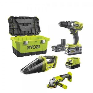 Ryobi set alata R18DD3-252VT (bušilica, usisavač, baterije, kutija) RPP24