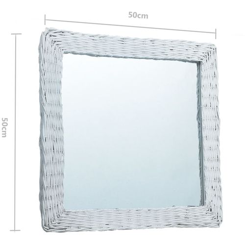 Ogledalo od pruća 50 x 50 cm bijelo slika 16