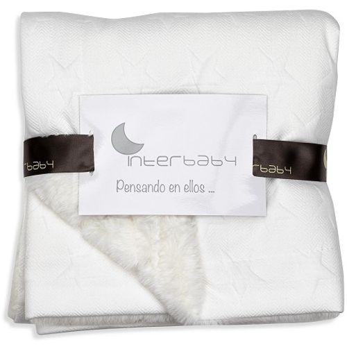 Interbaby Dvostrana Dekica 80x100cm Stars Light Beige slika 4