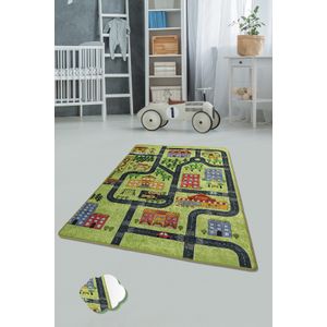 Small Town - Green   Multicolor Carpet (100 x 160)