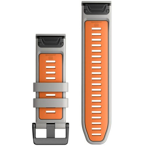 Garmin QuickFit 26 remen za sat, silikon maglovito sive/jarko narančaste boje slika 2