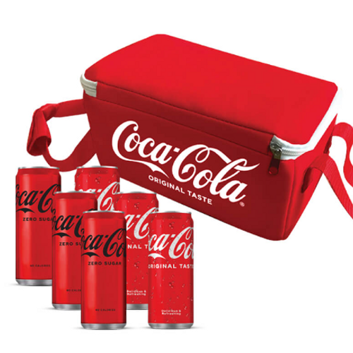 Coca-Cola 6pack 0,33l limenki (3 regular i 3 zero) + rashladna torba gratis slika 1