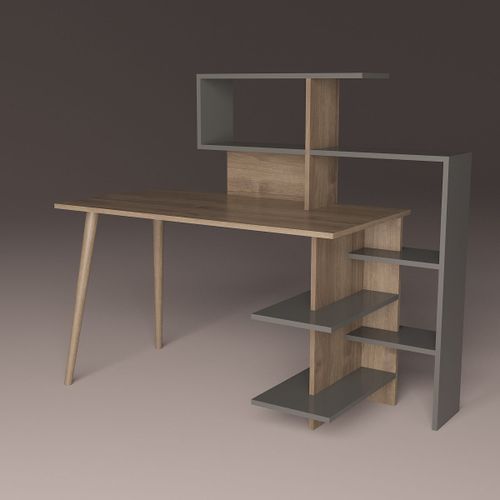 Uzay - Walnut, Anthracite AnthraciteWalnut Study Desk slika 3