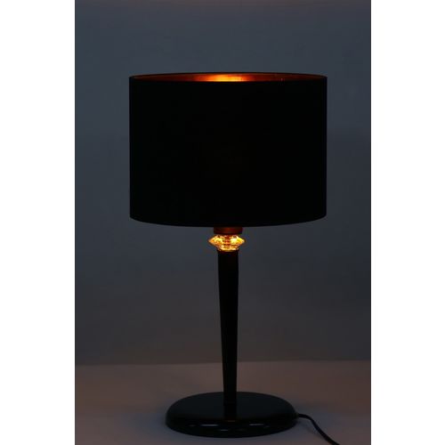 Maya Siyah Masa Lambası Siyaha-Bakır Abajurlu Black Table Lamp slika 2