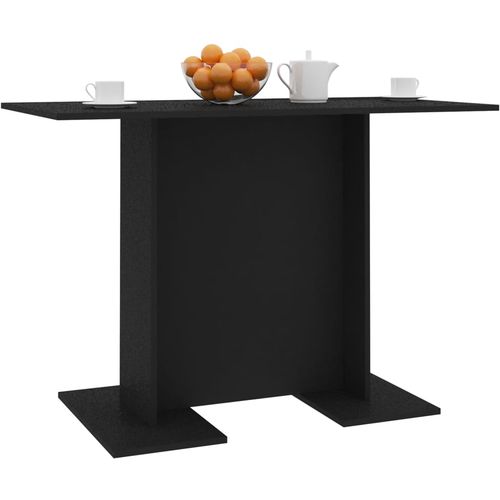 Blagovaonski stol crni 110 x 60 x 75 cm od iverice slika 10