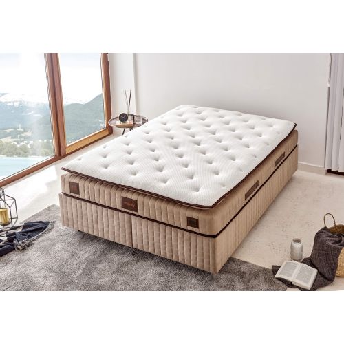 Woody Fashion Madrac, Bijela boja Smeđa, Majesty 180x200 cm Double Size Padded Luxury Soft Mattress slika 2